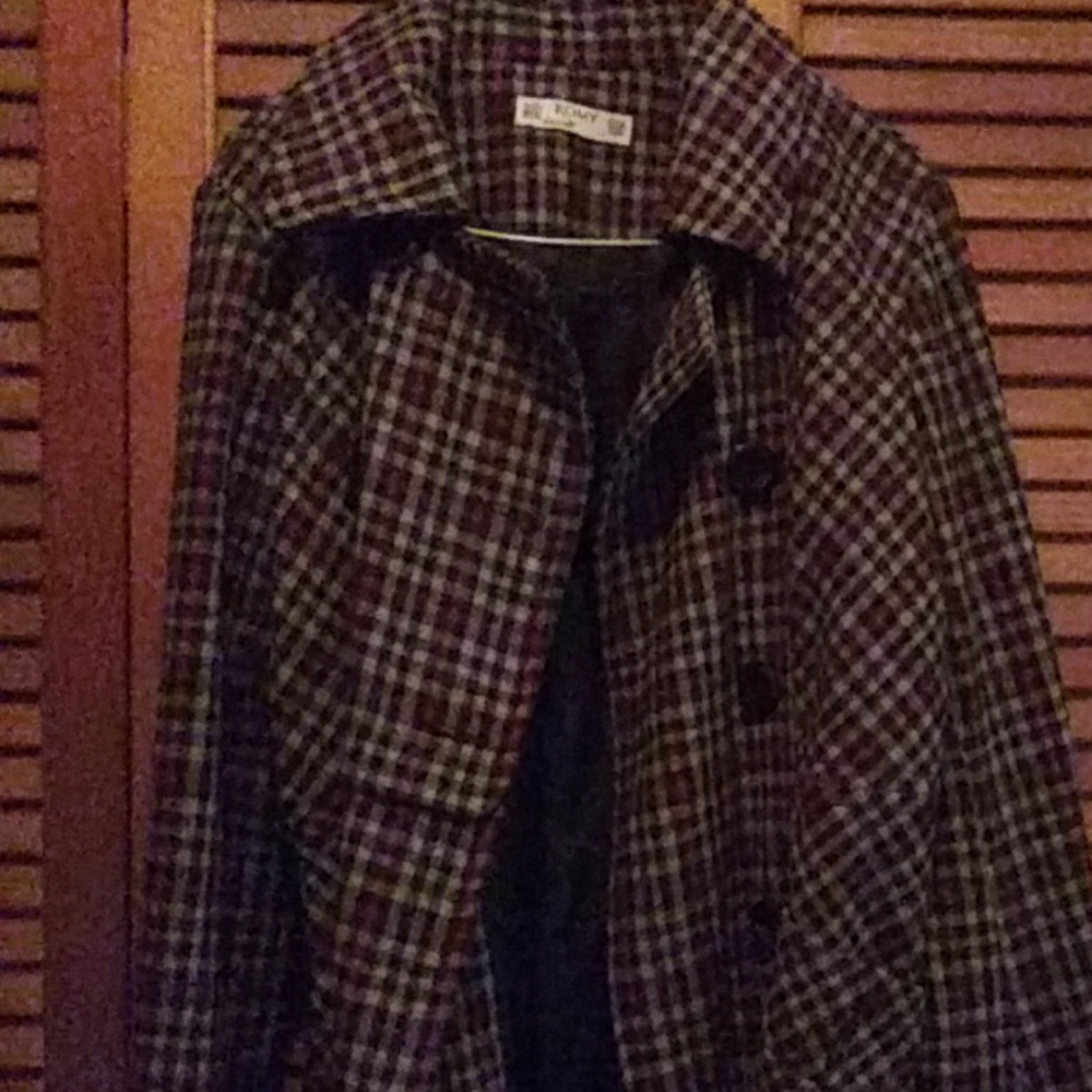 Plaid peacoat